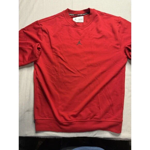 Jordan Dri-FIT Sweatshirt Mens Small Red Short Sleeve Jumpman Logo Basketball