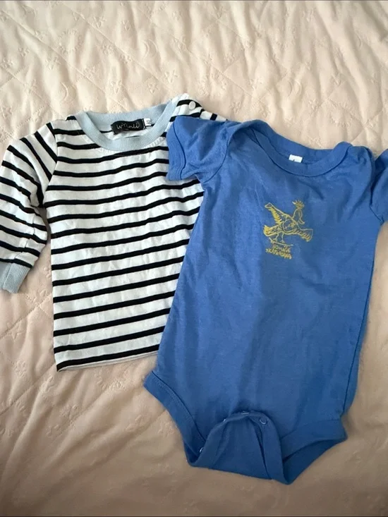 Unknown Brand Blue Graphic Baby One-Piece Bodysuit