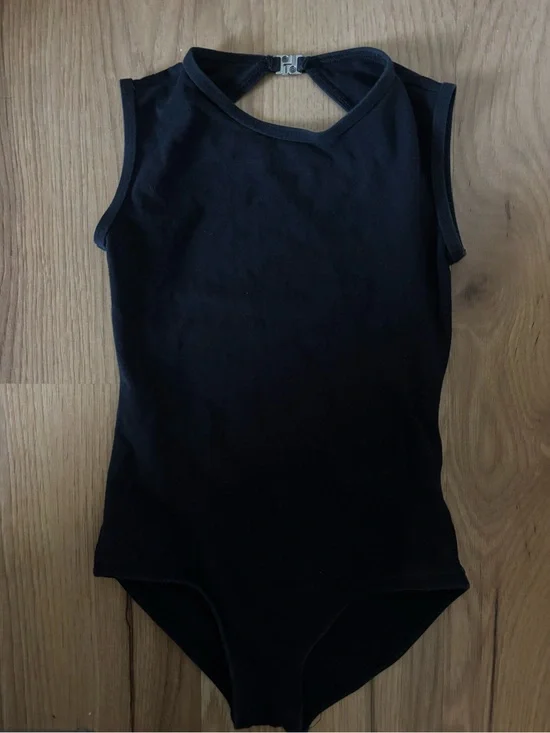 Kids Black Sleeveless One-Piece Bodysuit leotard