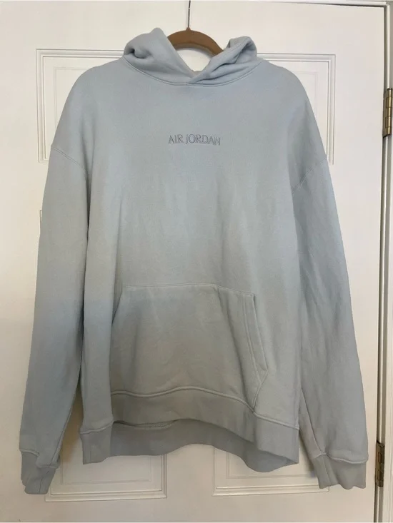 Jordan Light Gray Hoodie with Red Jumpman Tag