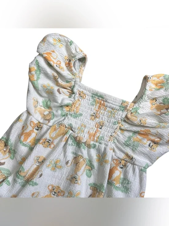 Disney Baby The Lion King Simba Bubble Romper 12M Smocked Flutter Sleeve Cute
