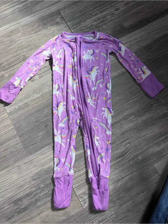 Little Sleepies Purple Sienna’s Unicorn Zip Footie One Piece Bamboo Zippy 0-3