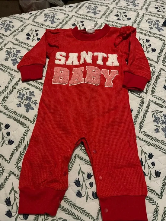 Santa Baby Red Baby One-Piece Romper
