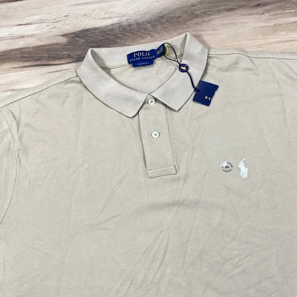 Polo Ralph Lauren Polo Mens XXL Classic Cotton Pique Tan Beige Heritage Casual