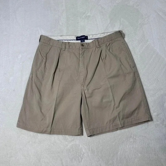 VINTAGE Polo Ralph Lauren  Shorts Khaki Chino Pleated Preppy Men's Size 40‎