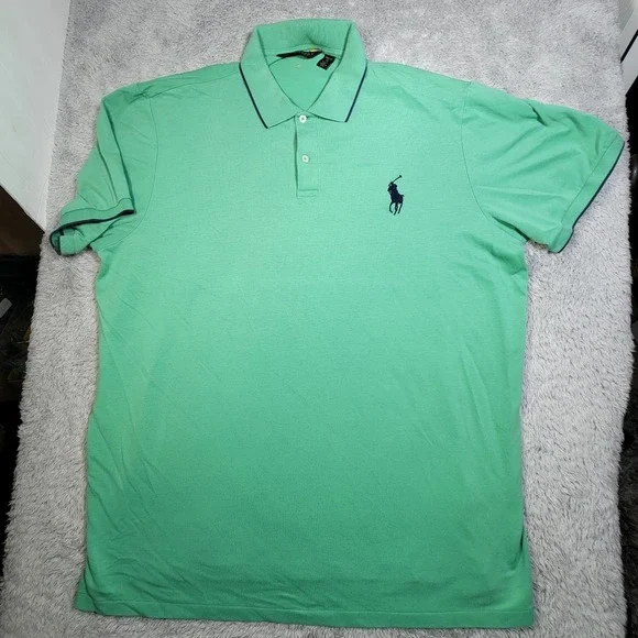 Polo Ralph Lauren Lime Green Shirt Mens XXL  Short Sleeve Cotton