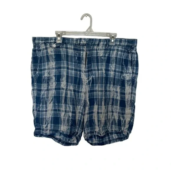 Polo Ralph Lauren India Madras Shorts Mens 38 Blue Plaid 100% Linen Classic Fit
