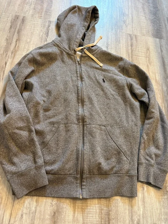 Polo Ralph Lauren Gray Zip Up Hoodie Large