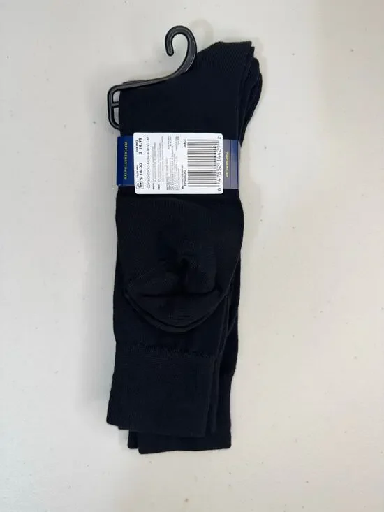 VTG Polo Ralph Lauren 2-Pack Black Cotton Blend Dress Socks RL Bear Logo 10-13