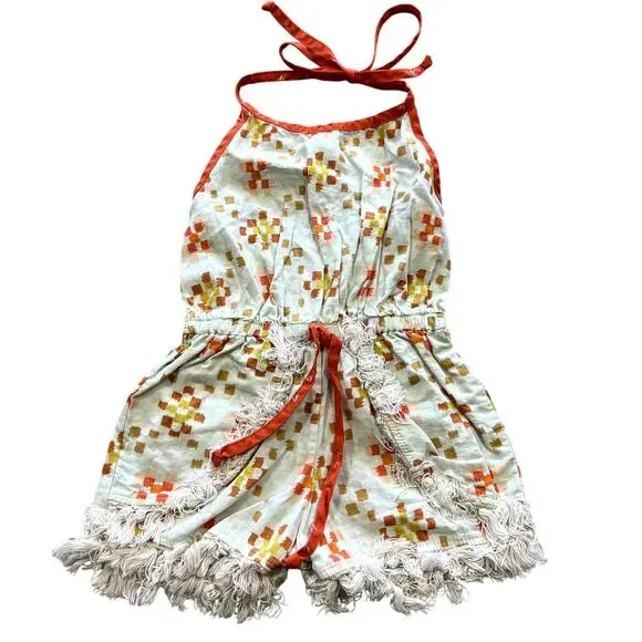 RicRac & Ruffles Aztec Bohemian Girls Romper Size 18 Mo.
