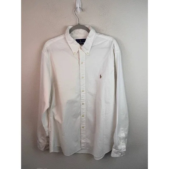 Polo Ralph Lauren Slim Fit Stretch Oxford Shirt Button Down XXL White Old Money