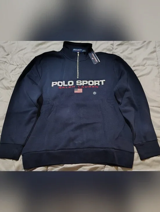 Ralph Lauren Polo Sport Navy Quarter-Zip with Flag Logo Size XL NWT