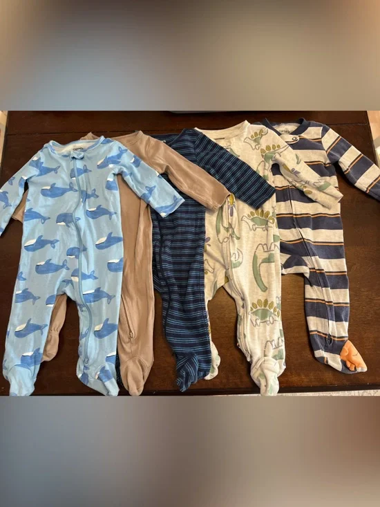 9M Baby Boy Footie Pajama Lot