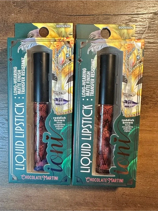 Ioni 2pk VEIL OF ALLURE Liquid Lipstick ~Chocolate Martini~ Reddish Brown BNIB