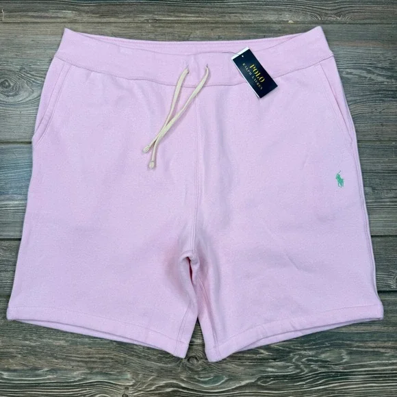 Polo Ralph Lauren Mens Size XXL Fleece Sweat Shorts Pink Pony Logo NWT