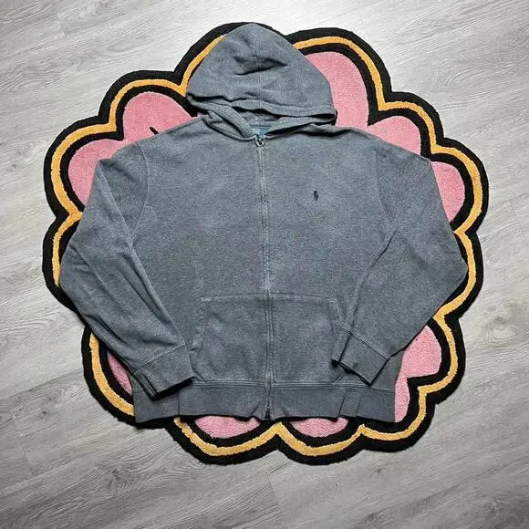 Polo Ralph Lauren Embroidered Logo Full Zip Hoodie Size 2XL Grey