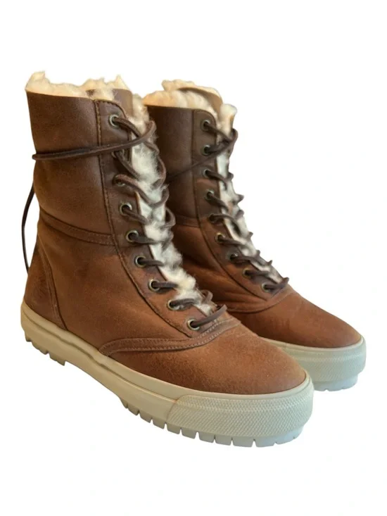 Polo Ralph Lauren Shearling Boots  Lamb Suede Hiking Vibram Sole SZ 9