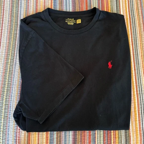 Black 2XLT Polo Ralph Lauren Men's crewneck Short Sleeve T-Shirt