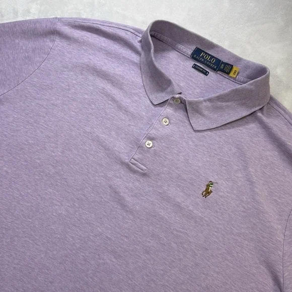 Polo Ralph Lauren Classic Fit Polo Shirt XL Purple Heather Big Pony Golf Cotton