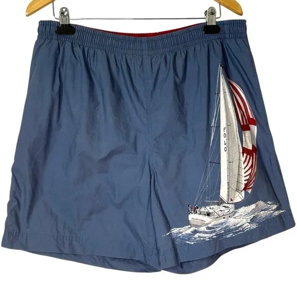 Vintage Polo Sport Ralph Lauren Sailboat‎ Swim Trunks Shorts - Men’s size Large