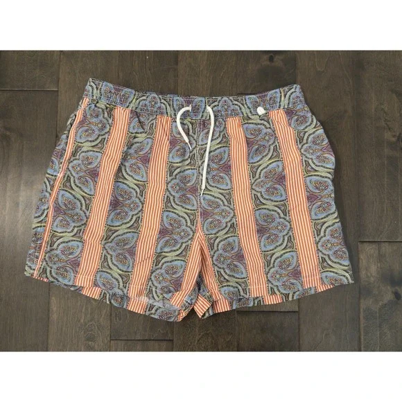 Polo Ralph Lauren Swim Trunks Men Size 2XL Paisley Baggies Stripe 5