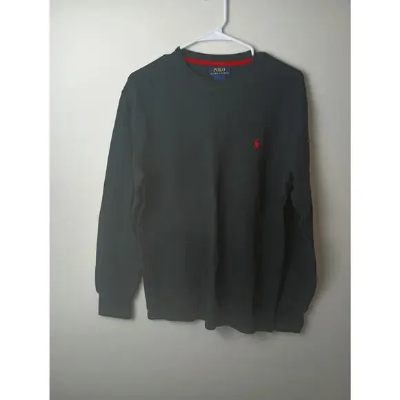 Polo Ralph Lauren Shirt Thermal Shirt‎ Men's Black Size Large Long sleeve