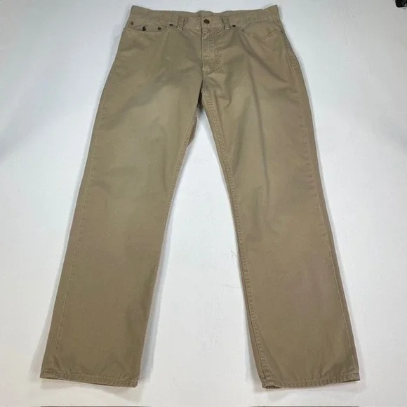 Polo Ralph Lauren 650 Straight Fit Khaki Chino Pants Mens‎ 34x30 Flat Front