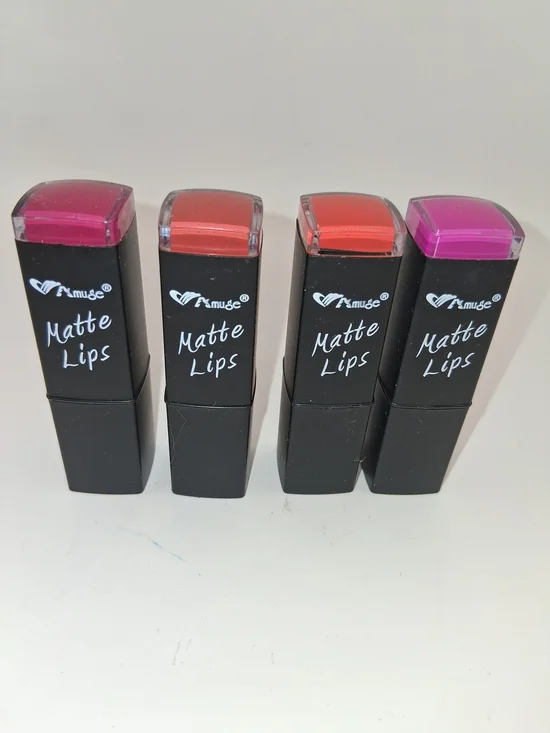 Muse Matte Lips Lipstick Set - Hot Pink, Coral, Orange, Fuchsia
