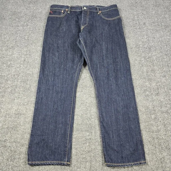 Polo Ralph Lauren Sullivan Slim Jeans Mens 40x30 Button Fly Embroidered RL 37x30