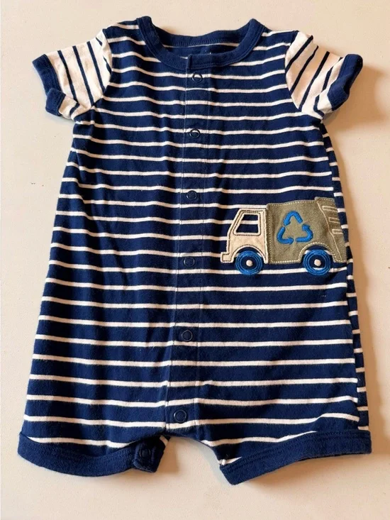 Carter's 6 Months Short Sleeve Romper with Recycling Garbage Truck