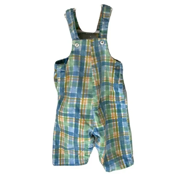 Health-tex overalls pastel colors check snap closure Easter Spring baby boy 9 m‎