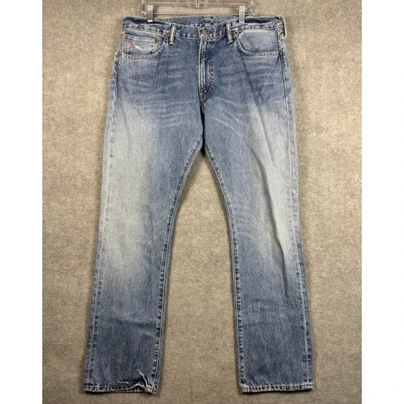 Polo Ralph Lauren 381 Slim Straight Leg Jeans 38x32 Blue Denim