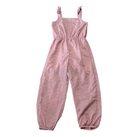BCBG Kids dusty rose Girls eyelet Romper,  One Piece, 10