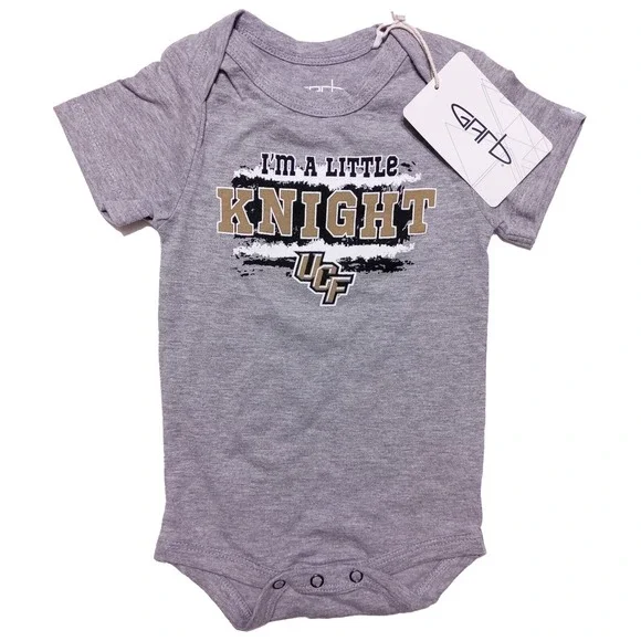 GARB UCF Knights Baby Infant Body Suit‎ Little Gray 3-6 Months 6M ~ New