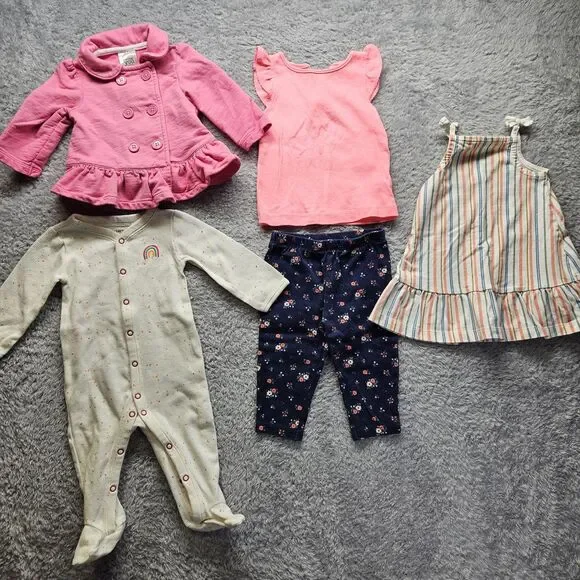 Carters Baby Girl Clothing Bundle Size 9 Months Spring Outfit Casual Comfort