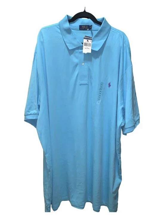 New Polo Ralph Lauren Polo Shirt Mens 4XLT Blue Classic Fit Short Sleeve Pony