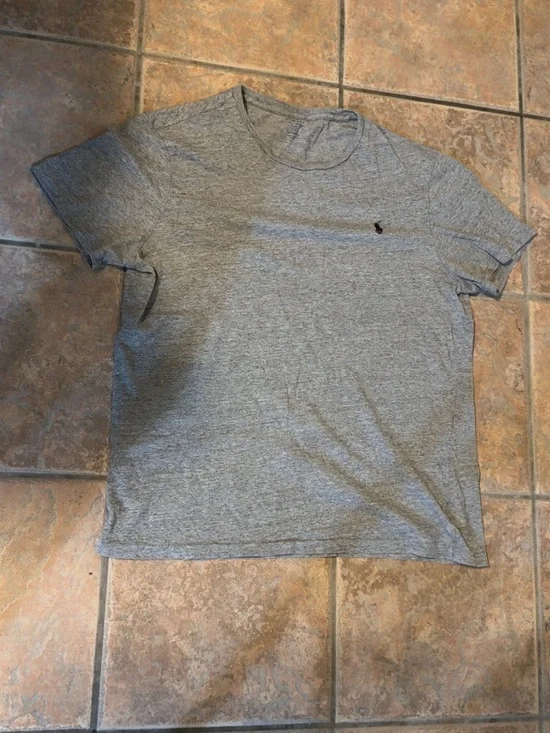 Ralph Lauren Gray Tee with Small Embroidered Logo
