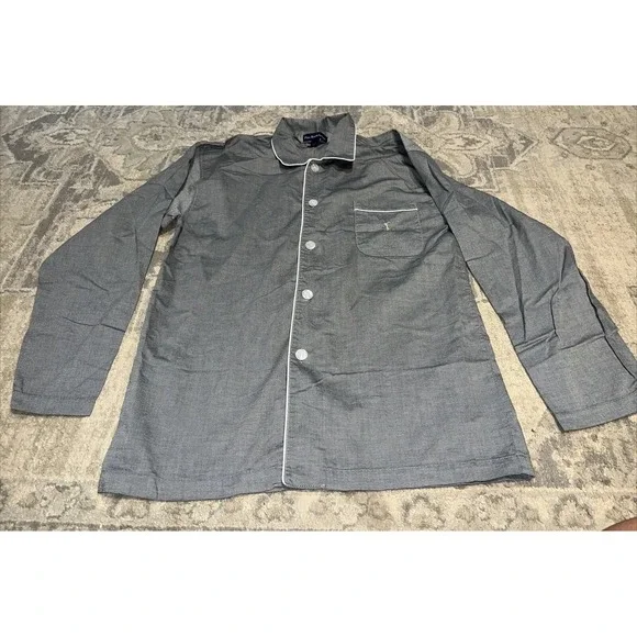 Polo‎ Ralph Lauren Men's Button Down Sleep Lounge Shirt Gray Sz Medium