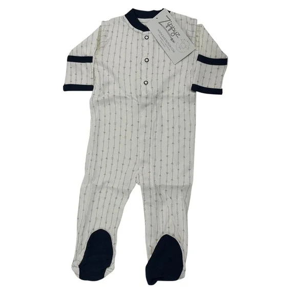 Baby Butler ZippyZ 3-6 Months BAMBOO‎ Cream Navy Footed Pajamas Arrow Print NWT