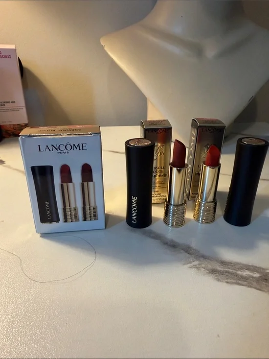 Lancôme Duo Lipstick Set — Deep Red and Warm Red Shades