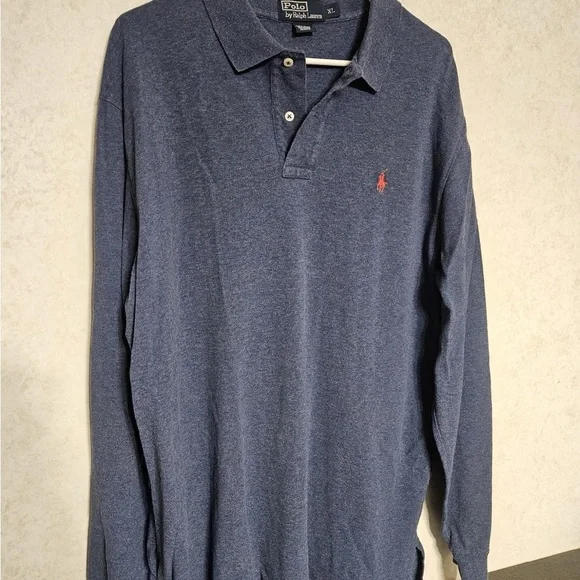 Polo‎ by Ralph Lauren Men's Blue Long Sleeve Polo