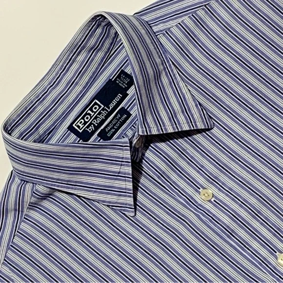 Polo Ralph Lauren Dress Shirt Andrew Striped Long Sleeve Mens Size 16.5 32/33‎
