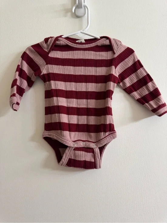 Kate Quinn Striped Long-Sleeve Baby One-Piece