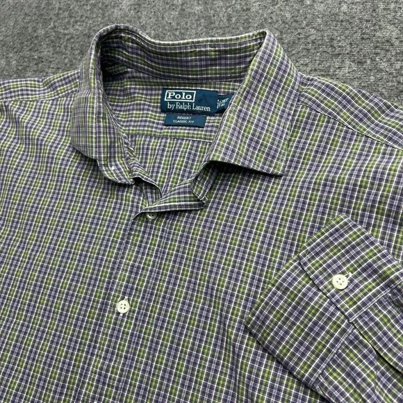 Polo Ralph Lauren Regent Classic Fit Plaid Button Up Shirt Mens Size 2XLT Tall‎