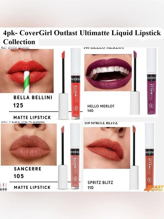 CoverGirl Outlast Ultimatte Liquid Lipstick Collection 4pk