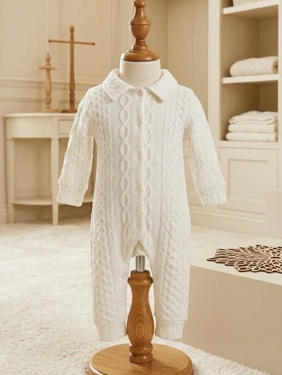 Classic White One Piece Quilted Romper Size 3-6 Months