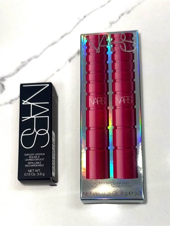 NEW In boxes! NARS Explicit Black Mascara Duo & Unauthorized Refillable Lipstick