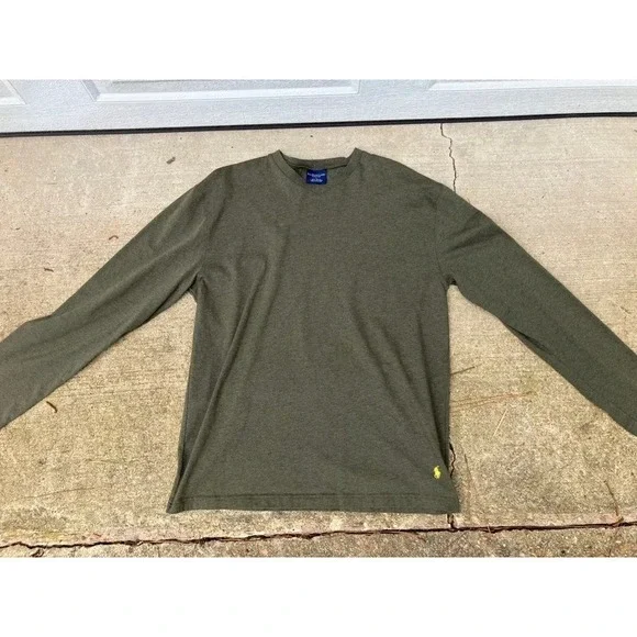 Polo Ralph Lauren M Green SLEEP Wear Embroidered Logo Long Sleeve Shirt Thermal