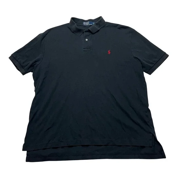 Polo Ralph Lauren Polo Shirt Mens XL Black Classic Fit Red Pony‎ Logo Cotton