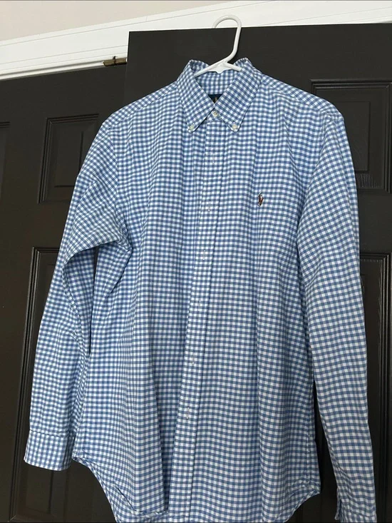 Polo by Ralph Lauren Light Blue & White Gingham Button-Down Shirt